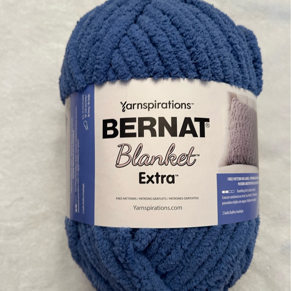 Yarn Bernat blanket extra yarn blue